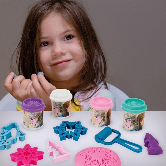 DOH Plastilina Disney Frozen Geanta cu 4 Recipiente & 5 Accesorii 200g - AS