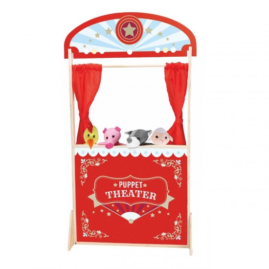 Set Teatru de Papusi cu 4 Figurine 57x20x104cm