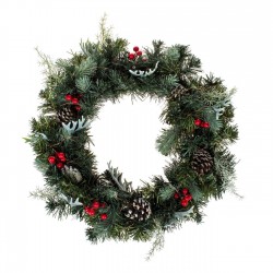 Coronita Decorativa de Craciun Verde cu LED Conuri Pomusoare Ø50cm