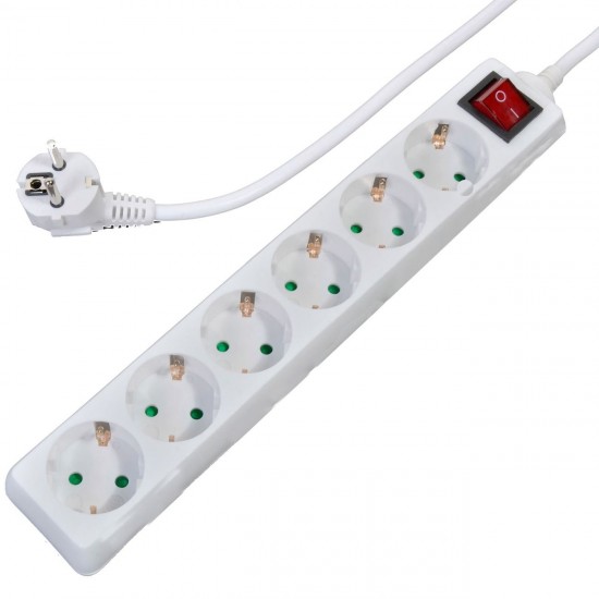 Prelungitor cu 6 Prize Avec cu Siguranta pentru Copii 3500W