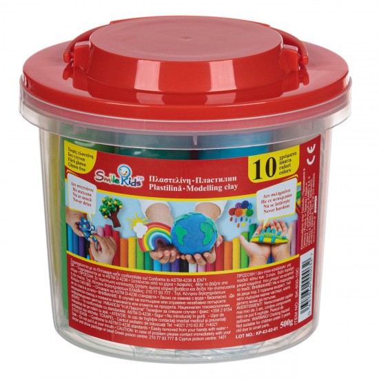 Plastilina in Galeata 10 Culori Diferite - 500g