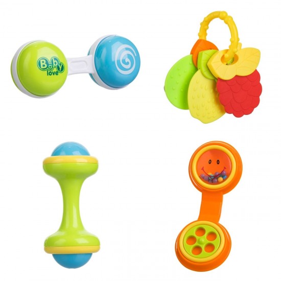 Biberon cu Jucarii Zornaitoare si de Dentitie - 4buc