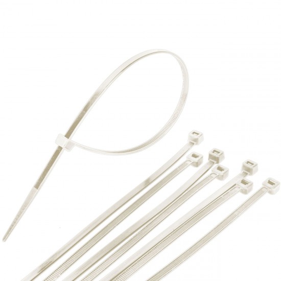 Coliere Albe din Plastic pentru Cabluri 30x0.48cm - 60buc