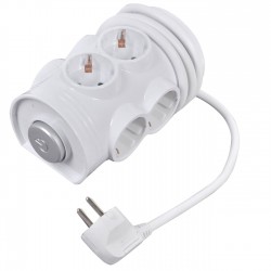 Triplu cu 6 Prize cu Siguranta pentru Copii 16cm