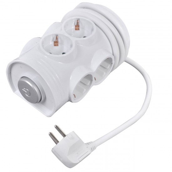 Triplu cu 6 Prize cu Siguranta pentru Copii 16cm