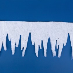 Banner Decorativ de Craciun Alb Turturi Glitter 2m x 25cm