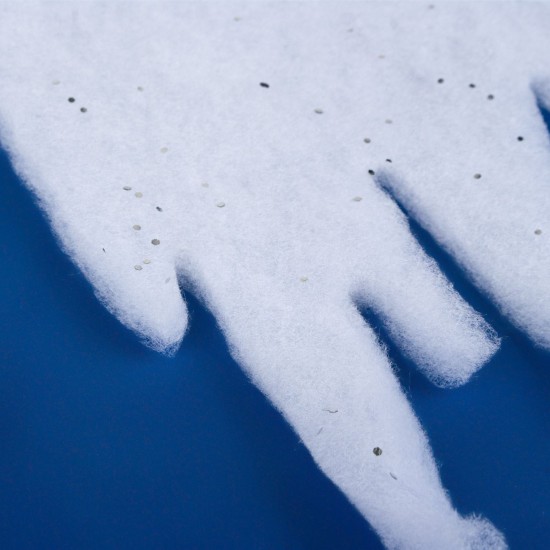 Banner Decorativ de Craciun Alb Turturi Glitter 2m x 25cm