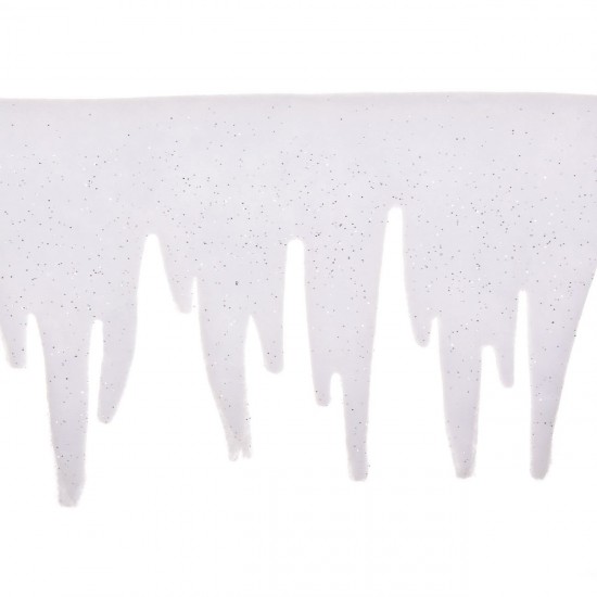 Banner Decorativ de Craciun Alb Turturi Glitter 2m x 25cm