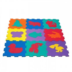 Covor Puzzle Animale pentru Copii 31.5x31.5cm (9 Piese)