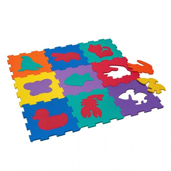 Covor Puzzle Animale pentru Copii 31.5x31.5cm (9 Piese)