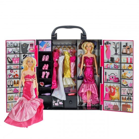 Papusi Manechin cu Dulap de Haine si Pantofi