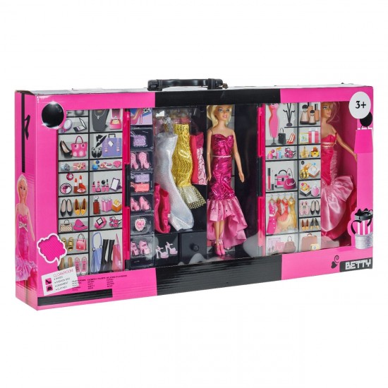 Papusi Manechin cu Dulap de Haine si Pantofi