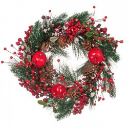 Coronita de Craciun Pin Nins Berries Mere 45cm.