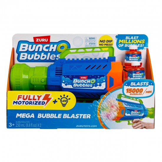 Aparat Baloane de Sapun Mitraliera Bleu Verde Lime cu LED& Solutie 500ml