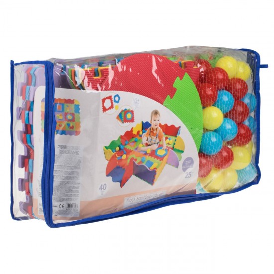 Puzzle de Podea - Tarc  25buc. cu 40 de Mingi Colorate