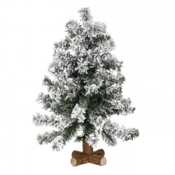 Brad Decorativ de Craciun pentru Masa cu 70 de Ramuri si Baza din Lemn - 60cm