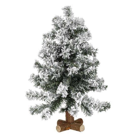 Brad Decorativ de Craciun pentru Masa cu 70 de Ramuri si Baza din Lemn - 60cm