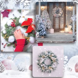 Coronita Decorativa de Craciun Verde Ninsa cu 120 de Crengute - Ø60cm