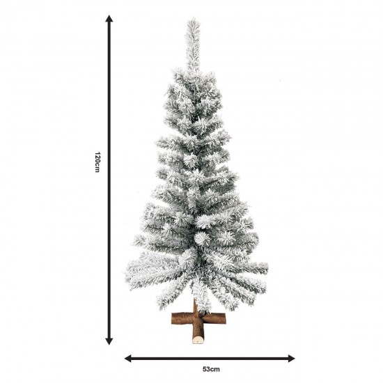 Brad de Craciun Artificial Nins cu Baza din Lemn & 120 de ramuri - 120cm