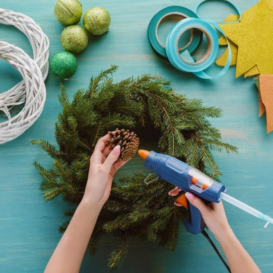 Coronita Decorativa de Craciun Verde cu 120 de Ramuri - Ø60cm