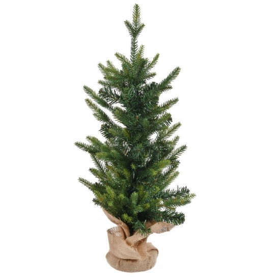 Brad Decorativ de Craciun cu Baza de Iuta & 227 de Ramuri - 75cm