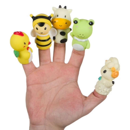 Jucarie Finger Puppet Animale Salbatice - 5 buc