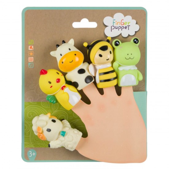 Jucarie Finger Puppet Animale Salbatice - 5 buc