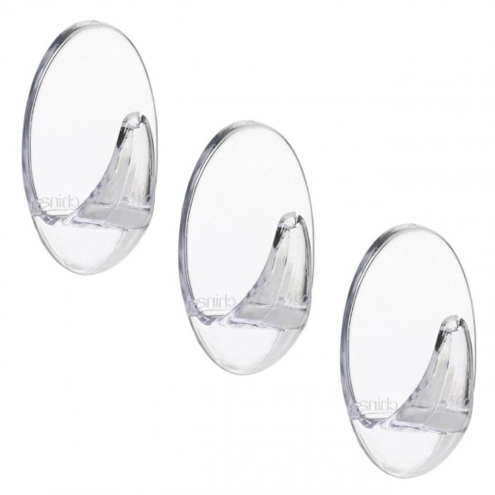 Carlige Autocolante Transparente 3x5.5cm - 3buc