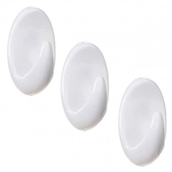 Carlige Autocolante Albe 5cm - 3buc