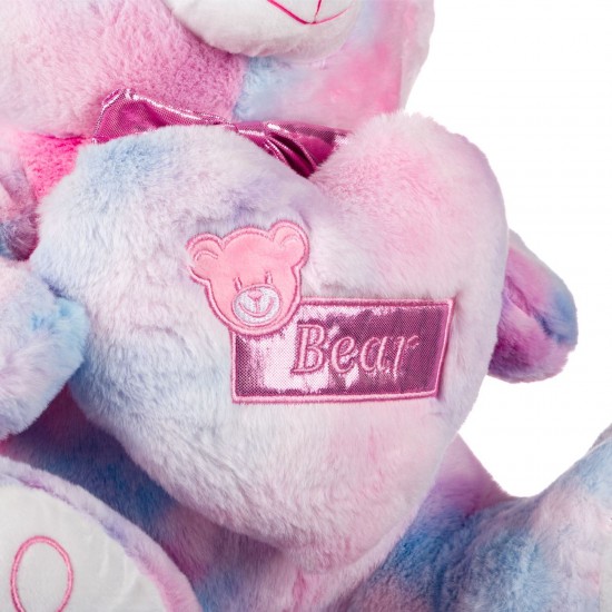 Ursulet De Plus Roz cu Inima Roz Folie 43x35x45cm