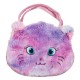 Pisica de Plus Alba cu Geanta Mov Gliiter