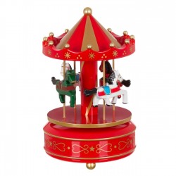 Carusel Muzical de Craciun Rosu 18cm