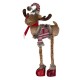 Figura Decorativa de Craciun Cerb Picioare Extensibile Fular Rosu 75-98cm