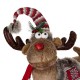 Figura Decorativa de Craciun Cerb Picioare Extensibile Fular Rosu 75-98cm