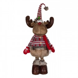 Figura Decorativa de Craciun Cerb cu Haina Zakar Picioare Extensibile 108-150cm