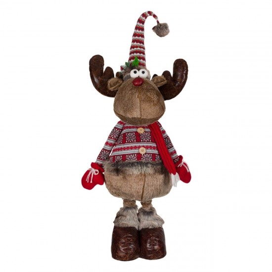 Figura Decorativa de Craciun Cerb cu Haina Zakar Picioare Extensibile 108-150cm