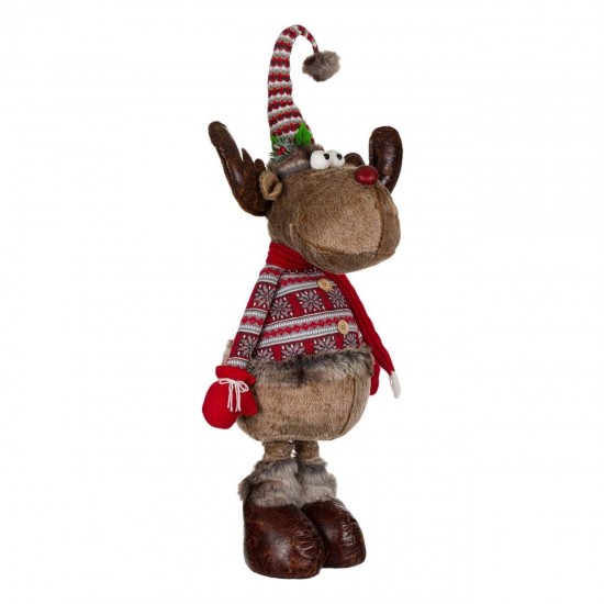 Figura Decorativa de Craciun Cerb cu Haina Zakar Picioare Extensibile 108-150cm