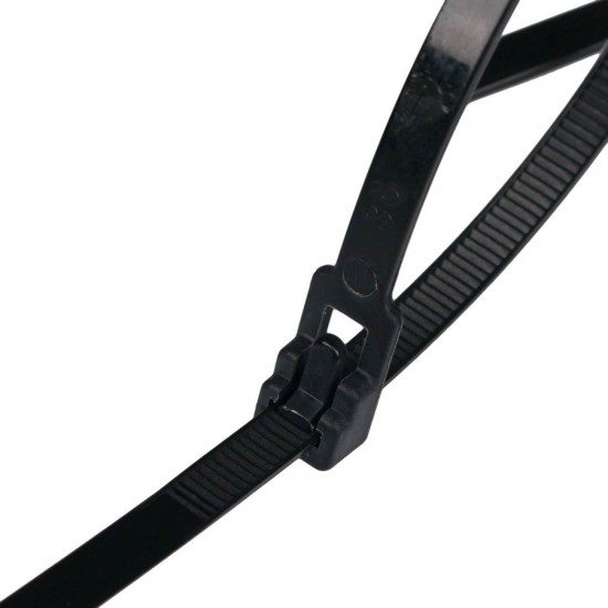 Coliere pentru Cabluri Negre Reutilizabile 30x0.48cm - 45buc