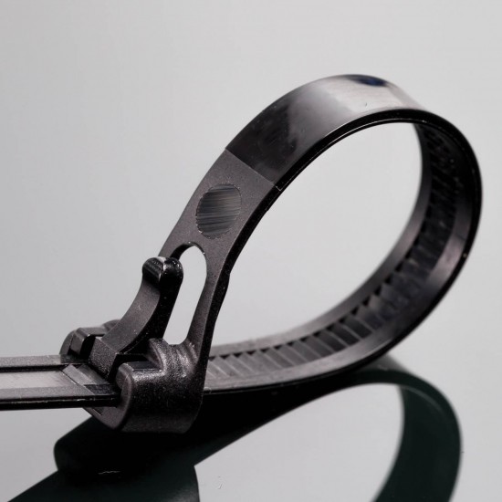 Coliere pentru Cabluri Negre Reutilizabile 30x0.48cm - 45buc