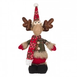 Figurina Decorativa de Craciun Ren cu Caciula 40cm