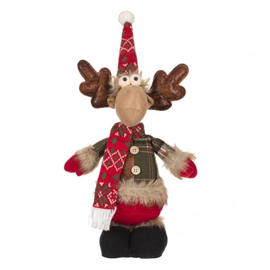 Figurina Decorativa de Craciun Ren cu Caciula 40cm