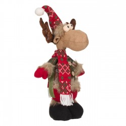 Figurina Decorativa de Craciun Ren cu Caciula 40cm