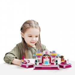 Cuburi de Constructie 2 in 1 Salon de Frumusete & Scena cu 2 Figuri (216 piese)