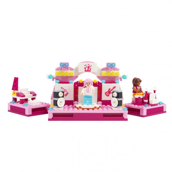 Cuburi de Constructie 2 in 1 Salon de Frumusete & Scena cu 2 Figuri (216 piese)