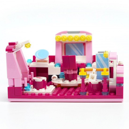 Cuburi de Constructie 2 in 1 Salon de Frumusete & Scena cu 2 Figuri (216 piese)