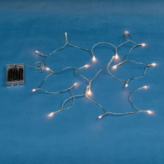 Instalatie de Lumini cu 60 de Becuri LED cu Baterii si Program 9,50m - Galb