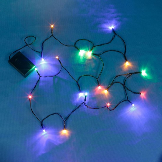 Instalatie de Lumini cu 20 de Becuri LED cu Baterii 2.2m - Multicolora