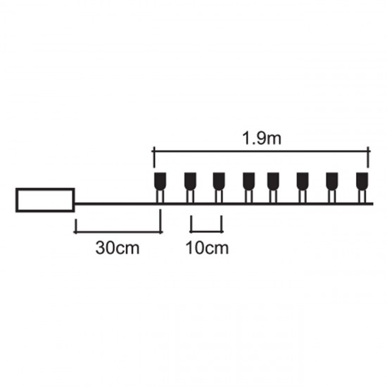 Instalatie de Lumini cu 20 de Becuri LED cu Baterii 2.2m - Multicolora