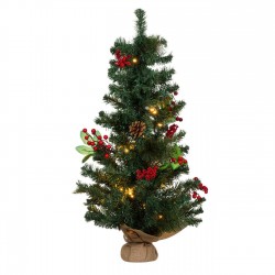 Brad de Craciun Decorativ cu 40 de LED-uri cu Baterii - 90cm