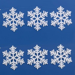 Banner Decorativ de Craciun Fulgi 20x20cm - 6buc